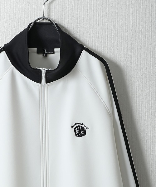 ZIP FIVE（ジップファイブ）の「【ZIP FIVE】 袖サイドライン ワンポイント 刺繍 トラックジャケット / ジャージ（ジャージ・レディース・ブルー/ホワイト/ホワイト×ブラック/ブラック・MEDIUM/LARGE）」の16枚目の写真