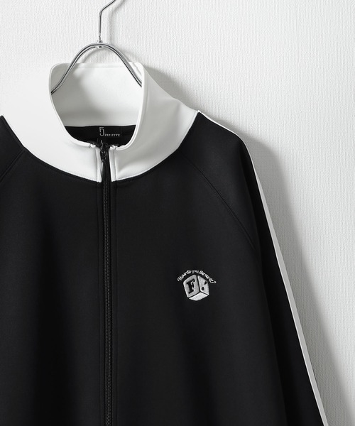 ZIP FIVE（ジップファイブ）の「【ZIP FIVE】 袖サイドライン ワンポイント 刺繍 トラックジャケット / ジャージ（ジャージ・レディース・ブルー/ホワイト/ホワイト×ブラック/ブラック・MEDIUM/LARGE）」の18枚目の写真