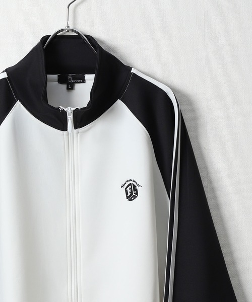 ZIP FIVE（ジップファイブ）の「【ZIP FIVE】 袖サイドライン ワンポイント 刺繍 トラックジャケット / ジャージ（ジャージ・レディース・ブルー/ホワイト/ホワイト×ブラック/ブラック・MEDIUM/LARGE）」の17枚目の写真