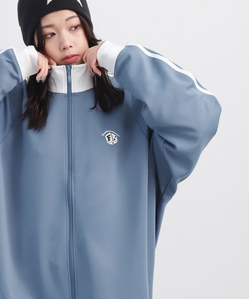 ZIP FIVE（ジップファイブ）の「【ZIP FIVE】 袖サイドライン ワンポイント 刺繍 トラックジャケット / ジャージ（ジャージ・レディース・ブルー/ホワイト/ホワイト×ブラック/ブラック・MEDIUM/LARGE）」の22枚目の写真