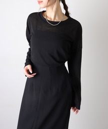 drop shoulder sheer long Tee /ドロップショルダー ロング Tシャツ