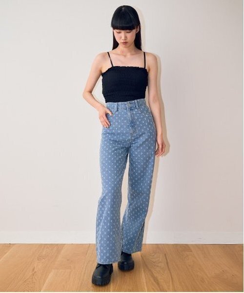 Mi-je(ミジェ)の「アイレットワイドパンツ【韓国ファッション】(その他パンツ・レディース・ライトブルー・M/S)」の3枚目の写真