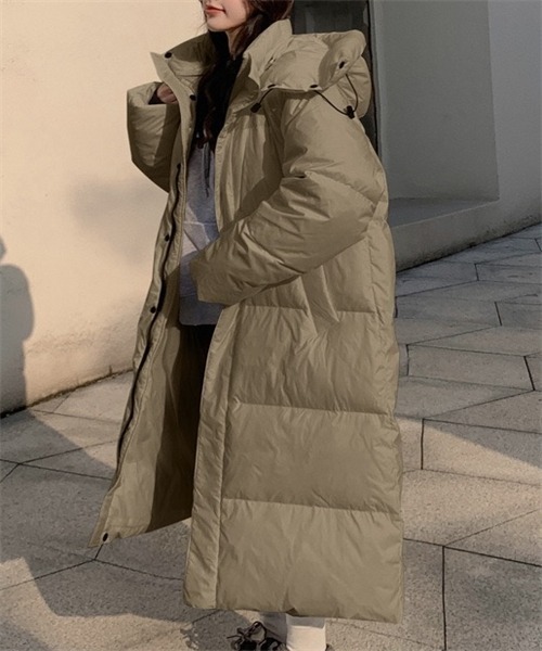 セール】フード付きロングダウンコート（ダウンジャケット/コート