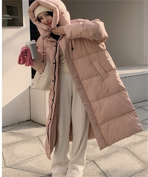 セール】フード付きロングダウンコート（ダウンジャケット/コート