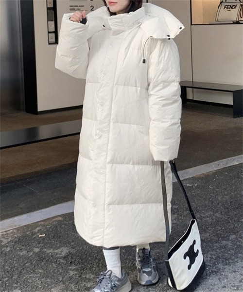 セール】フード付きロングダウンコート（ダウンジャケット/コート