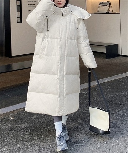 セール】フード付きロングダウンコート（ダウンジャケット/コート