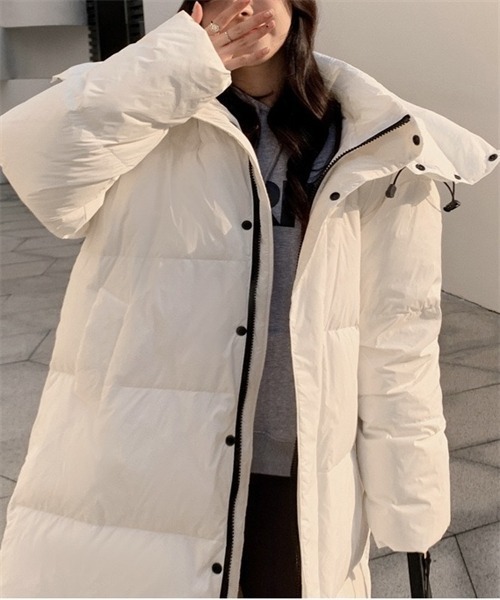 セール】フード付きロングダウンコート（ダウンジャケット/コート