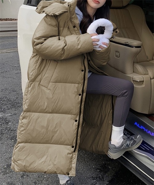 セール】フード付きロングダウンコート（ダウンジャケット/コート