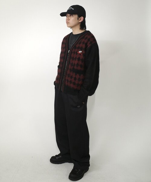 WHO'S WHO gallery（フーズフーギャラリー）の「【UNISEX】BLESSYOUダイヤ柄モヘアジップカーディガン（カーディガン/ボレロ・レディース・ブラウン/ブラック・MEDIUM）」の11枚目の写真