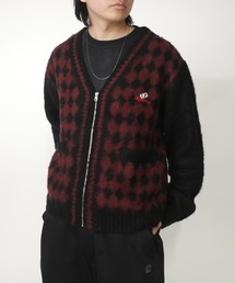 WHO'S WHO gallery | 【UNISEX】BLESSYOUダイヤ柄モヘアジップカーディガン(カーディガン/ボレロ)