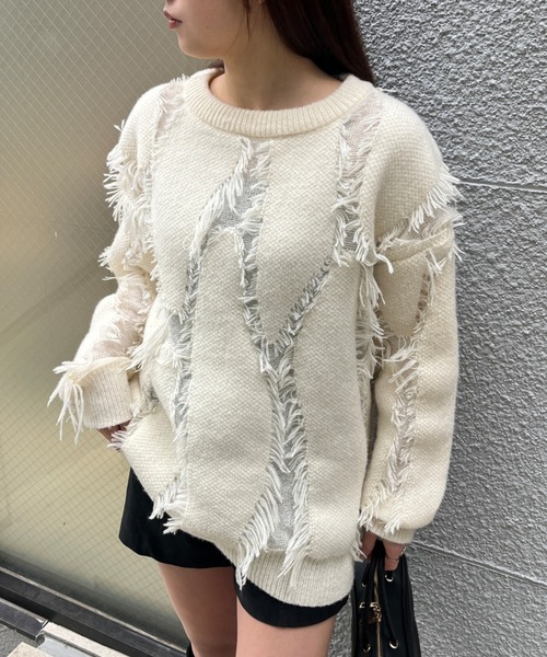 フリンジルーズニット（ニット/セーター）｜RAY CASSIN（レイカズン）