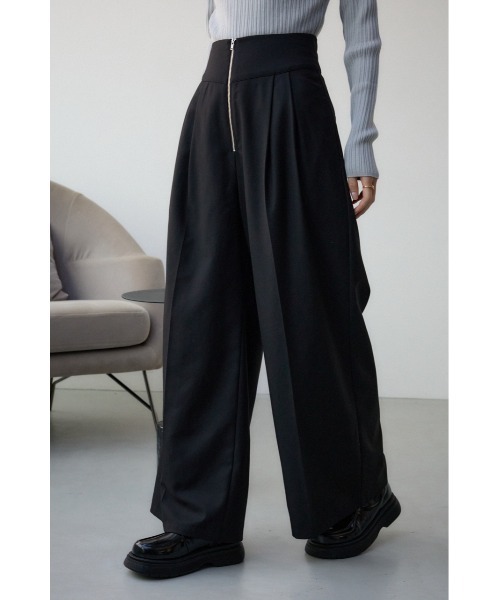 AZUL by moussy(アズールバイマウジー)の「コルセットワイドパンツ(スラックス・レディース・グレー/ブラック系その他/ブラック・MEDIUM/SMALL)」の2枚目の写真