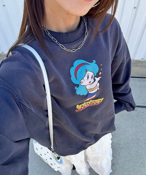 RePRODUCTION LABEL(リプロダクションレーベル)の「【RePRODUCTION LABEL / リプロダクションレーベル】セットインスウェット(Tシャツ/カットソー・レディース・アイボリー/ライム/ピンク/ネイビー/チャコールグレー・FREE)」の4枚目の写真