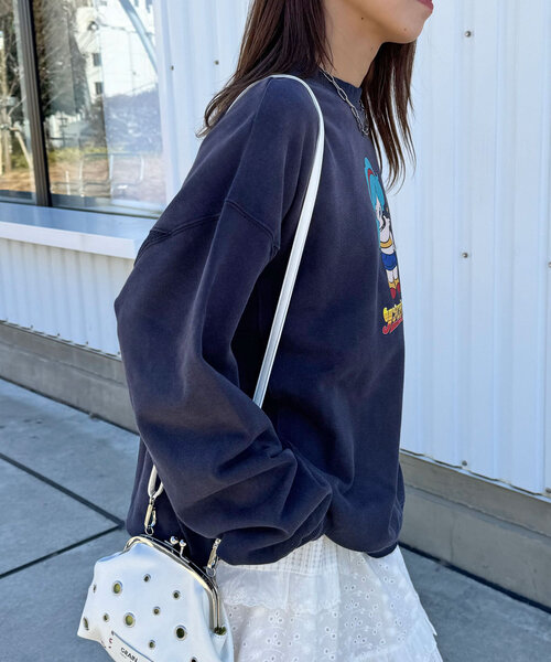 RePRODUCTION LABEL(リプロダクションレーベル)の「【RePRODUCTION LABEL / リプロダクションレーベル】セットインスウェット(Tシャツ/カットソー・レディース・アイボリー/ライム/ピンク/ネイビー/チャコールグレー・FREE)」の11枚目の写真