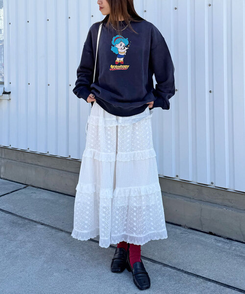 RePRODUCTION LABEL(リプロダクションレーベル)の「【RePRODUCTION LABEL / リプロダクションレーベル】セットインスウェット(Tシャツ/カットソー・レディース・アイボリー/ライム/ピンク/ネイビー/チャコールグレー・FREE)」の13枚目の写真