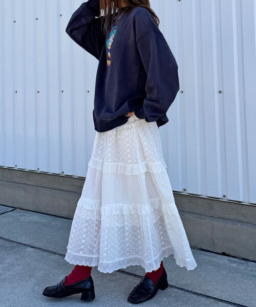 RePRODUCTION LABEL(リプロダクションレーベル)の「【RePRODUCTION LABEL / リプロダクションレーベル】セットインスウェット(Tシャツ/カットソー・レディース・アイボリー/ライム/ピンク/ネイビー/チャコールグレー・FREE)」の14枚目の写真