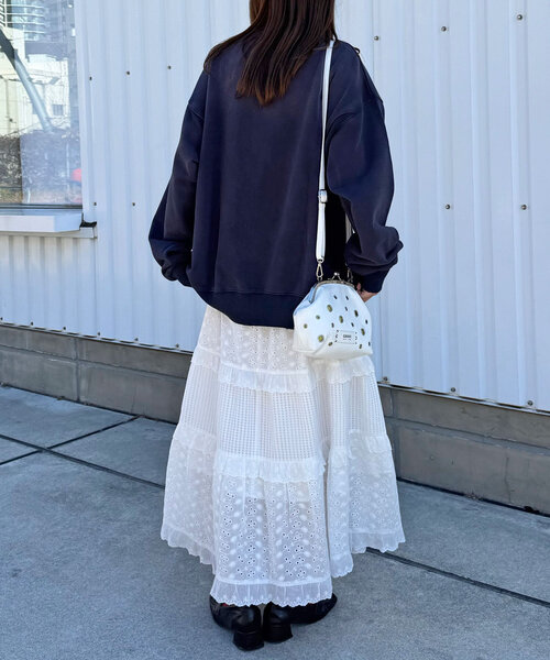 RePRODUCTION LABEL(リプロダクションレーベル)の「【RePRODUCTION LABEL / リプロダクションレーベル】セットインスウェット(Tシャツ/カットソー・レディース・アイボリー/ライム/ピンク/ネイビー/チャコールグレー・FREE)」の15枚目の写真