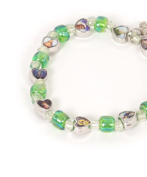 KAMIYA Mexican Beads Bracelet グリーン、ピンク KAMIYA（カミヤ）の「Mexican Beads Bracelet（ブレスレット）」 - WEAR