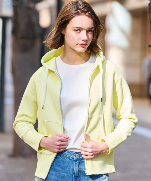 DRESSTERIOR(ドレステリア)の「【NEWカラーあり】ライト裏毛ジップアップパーカ(パーカー・レディース・ホワイト/ブラック/グレー/ライトイエロー系・40/38/36/34)」の4枚目の写真