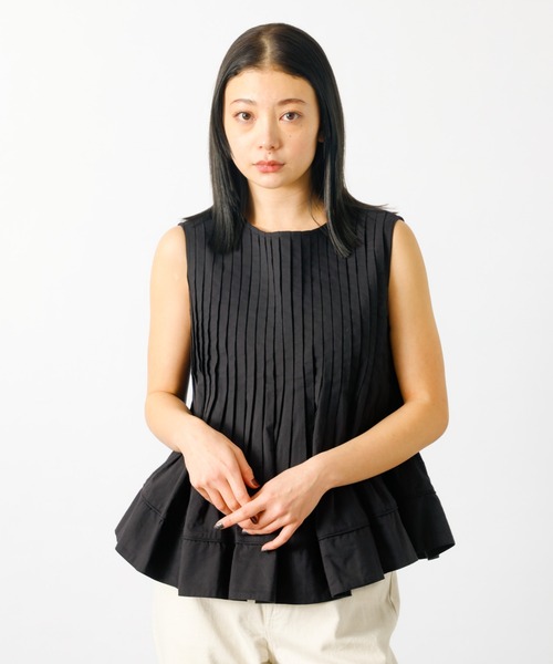 MICA&DEAL(マイカ&ディール)の「【MICA&DEAL/マイカアンドディール】ノースリーブピンタックブラウス タック/リボン/ノースリーブ【WEB限定】(シャツ/ブラウス・レディース・ブラック/ホワイト・フリー)」の8枚目の写真