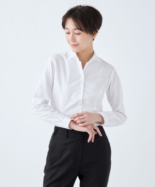SUIT SELECT(スーツセレクト)の「【SUIT SELECT × Samantha Thavasa】リボン&フリル付き・3WAYブラウス(シャツ/ブラウス・レディース・ピンク/イエロー/ホワイト/ミント/サックスブルー・X-LARGE/LARGE/MEDIUM/SMALL)」の6枚目の写真