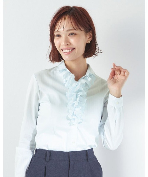 SUIT SELECT(スーツセレクト)の「【SUIT SELECT × Samantha Thavasa】リボン&フリル付き・3WAYブラウス(シャツ/ブラウス・レディース・ピンク/イエロー/ホワイト/ミント/サックスブルー・X-LARGE/LARGE/MEDIUM/SMALL)」の17枚目の写真