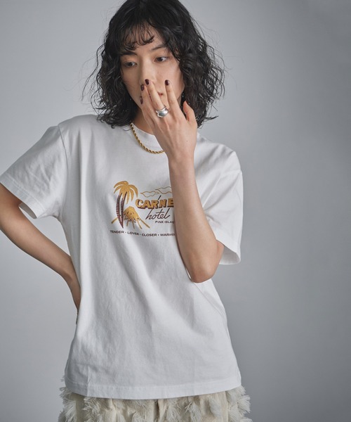 Carne Bollente(カルネボレンテ)の「(CARNE BOLLENTE)ピンクアイランドT(Tシャツ/カットソー・レディース・ホワイト・S)」の5枚目の写真