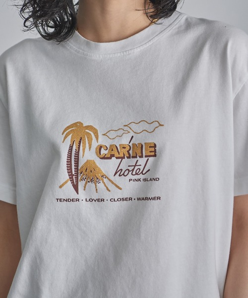 Carne Bollente(カルネボレンテ)の「(CARNE BOLLENTE)ピンクアイランドT(Tシャツ/カットソー・レディース・ホワイト・S)」の6枚目の写真
