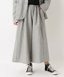 コットンWガーゼ 9分丈フレアパンツ