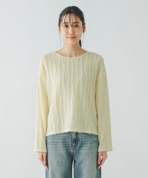 GLOBAL WORK(グローバルワーク)の「Beauteeジャガード/147627(Tシャツ/カットソー・レディース・アイボリー/ブラック/ライトイエロー・LARGE/MEDIUM)」の19枚目の写真