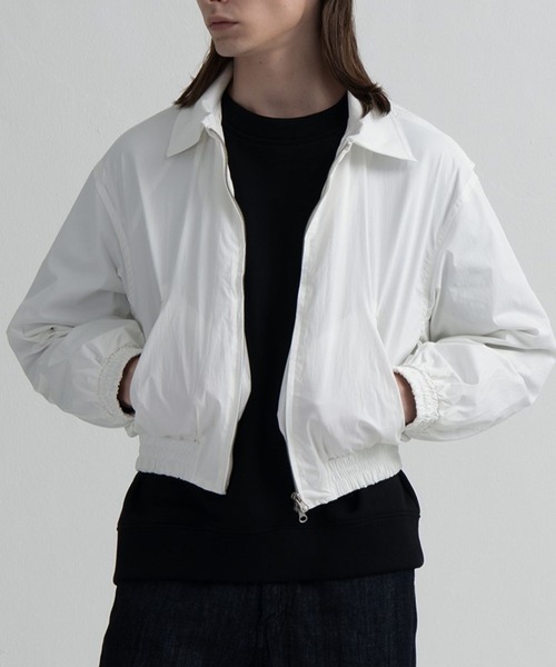 PLACE STUDIO（プレイススタジオ）の「PLACE STUDIO／OVERFITコットンジャケット（ブルゾン・レディース・ブラック/ホワイト・FREE）」の2枚目の写真