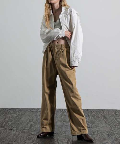 PLACE STUDIO（プレイススタジオ）の「PLACE STUDIO／OVERFITコットンジャケット（ブルゾン・レディース・ブラック/ホワイト・FREE）」の3枚目の写真