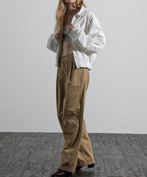 PLACE STUDIO（プレイススタジオ）の「PLACE STUDIO／OVERFITコットンジャケット（ブルゾン・レディース・ブラック/ホワイト・FREE）」の4枚目の写真