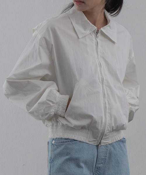 PLACE STUDIO（プレイススタジオ）の「PLACE STUDIO／OVERFITコットンジャケット（ブルゾン・レディース・ブラック/ホワイト・FREE）」の8枚目の写真