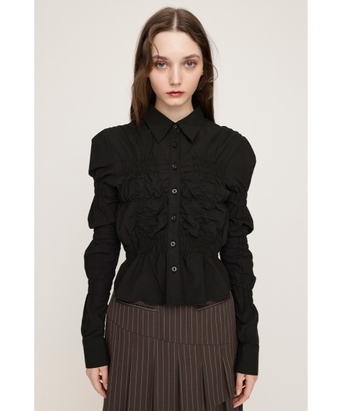 SLY（スライ）の「RANDOM SHIRRING TOPS ランダム シャーリング トップス（シャツ/ブラウス・レディース・ライトブルー/ホワイト/ブラック・FREE）」の8枚目の写真