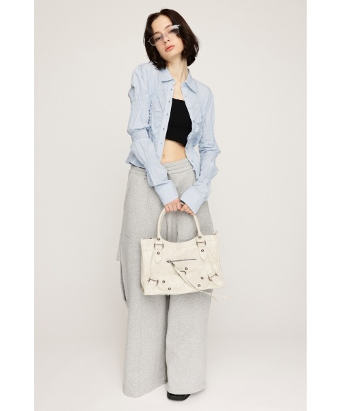 SLY（スライ）の「RANDOM SHIRRING TOPS ランダム シャーリング トップス（シャツ/ブラウス・レディース・ライトブルー/ホワイト/ブラック・FREE）」の12枚目の写真