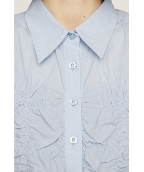 SLY（スライ）の「RANDOM SHIRRING TOPS ランダム シャーリング トップス（シャツ/ブラウス・レディース・ライトブルー/ホワイト/ブラック・FREE）」の18枚目の写真