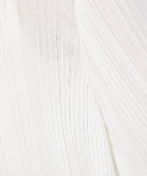 qualite(カリテ)の「ランダムプリーツフレアーブラウス/春服/オフィスカジュアル/シアーシャツ(シャツ/ブラウス・レディース・オフホワイト/チャコールグレー・フリー)」の22枚目の写真