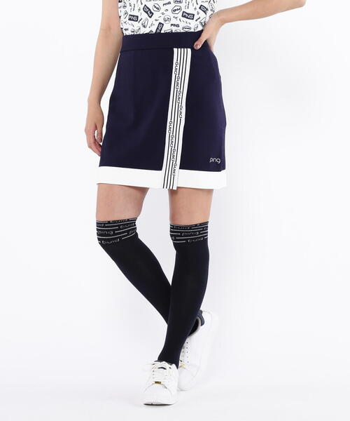 ○★新品未使用　PING（ピン）　バイアスロゴ　スカート　M　ブラック PING APPAREL】全方向ストレッチブラックウォッチスカート