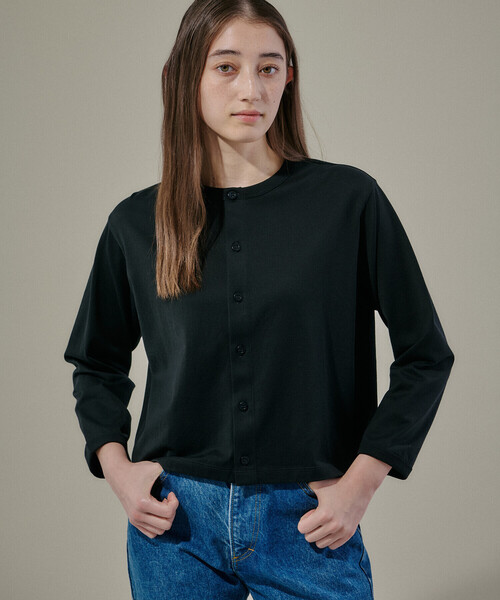 handvaerk（ハンドバーク）の「handvaerk | 60/2 クルーネックカーディガン WOMEN（カーディガン/ボレロ・レディース・ダークグレー/グレイッシュベージュ/グレー/ブラック・S）」の16枚目の写真