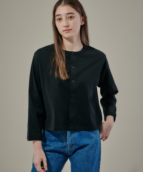 handvaerk（ハンドバーク）の「handvaerk | 60/2 クルーネックカーディガン WOMEN（カーディガン/ボレロ・レディース・ダークグレー/グレイッシュベージュ/グレー/ブラック・S）」の2枚目の写真