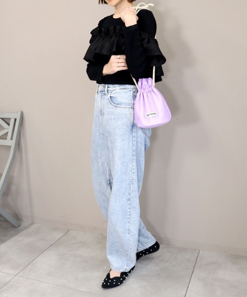 OUTDOOR PRODUCTS（アウトドアプロダクツ）の「【OUTDOOR PRODUCTS】巾着バッグ [151101]（ハンドバッグ・レディース・ベージュ/ブラック/パープル・F）」の8枚目の写真