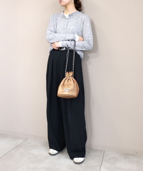 OUTDOOR PRODUCTS（アウトドアプロダクツ）の「【OUTDOOR PRODUCTS】巾着バッグ [151101]（ハンドバッグ・レディース・ベージュ/ブラック/パープル・F）」の9枚目の写真