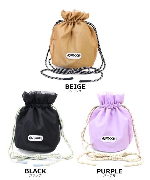OUTDOOR PRODUCTS（アウトドアプロダクツ）の「【OUTDOOR PRODUCTS】巾着バッグ [151101]（ハンドバッグ・レディース・ベージュ/ブラック/パープル・F）」の17枚目の写真