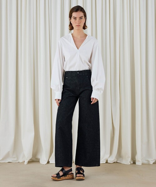 DES PRES(デ・プレ)の「ブラックデニム ラウンドパンツ(デニムパンツ・レディース・ブラック・36/34/32)」の3枚目の写真