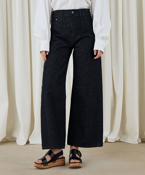 DES PRES(デ・プレ)の「ブラックデニム ラウンドパンツ(デニムパンツ・レディース・ブラック・36/34/32)」の4枚目の写真