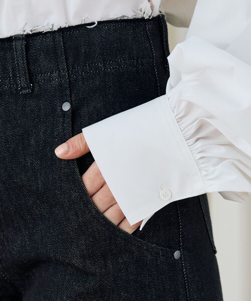 DES PRES(デ・プレ)の「ブラックデニム ラウンドパンツ(デニムパンツ・レディース・ブラック・36/34/32)」の9枚目の写真