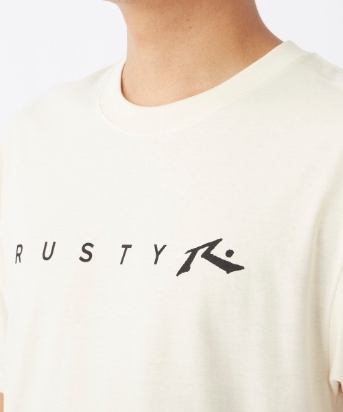 RUSTY(ラスティ)の「【RUSTY/ラスティー】半袖ロゴTシャツ(Tシャツ/カットソー・メンズ・オフホワイト/ブルー/ブラック・SMALL/MEDIUM/LARGE/X-LARGE)」の4枚目の写真