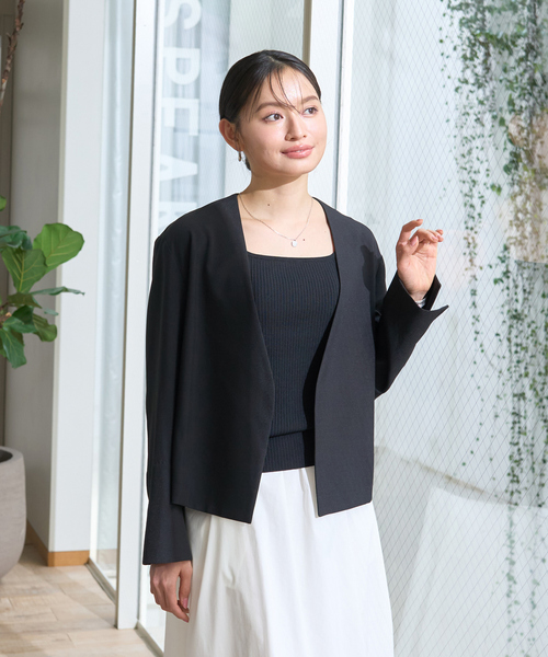 Rouge vif（ルージュヴィフ）の「スクエアネックリブタンクトップ（タンクトップ・レディース・オフホワイト/ブラック/ベージュ・フリー）」の11枚目の写真