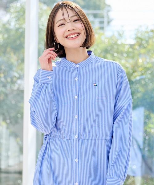 Arnold Palmer（アーノルドパーマー）の「EVERY DAY イージーケア ストライプ シャツワンピース（シャツワンピース・レディース・ブルー/サックスブルー/ベージュ・L/M/S）」の11枚目の写真
